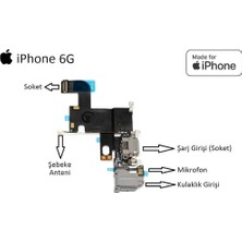 Apple iphone 6g Kulaklık Mikrofon Şarj Soket Filmi Full Bord