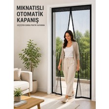 TeknoKapsül Siyah File Mıknatıslı Kapı Sinekliği Evcil Hayvan Geçişine Uygun Pratik Tasarım