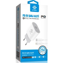 25W Pd Qc3 Type-C To Iphone Şarj Aleti Arbaks ARB-013L