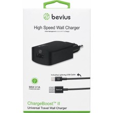 Bevius BVS-CH416 Siyah 10W Usb-A Lightning Kablolu Duvar Şarj Cihazı