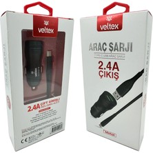 Type-C Metal Araç Şarj Seti + Kablo Veltex VTX-028
