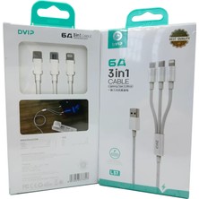 6A (Iphone-Type-C-Micro) 3 Ü 1 Arada Şarj Kablosu Dvip L37