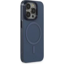TeknoKapsül iPhone 15 Pro Max Kılıf Anka Pc Magneticsafe Sert Metal Kapak - Lacivert