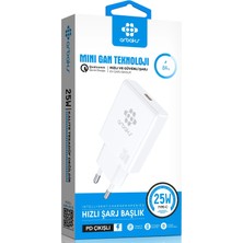 Mini Gan Teknoloji 25W Pd 25W Tek Girişli Hızlı Şarj Başlik Arbaks ARB-015B