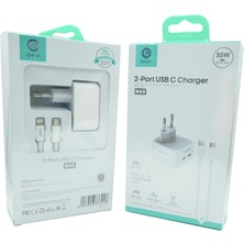 35W Pd Çift Girişli Şarj Seti Type-C To Lighning Dvıp N45