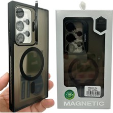 (Gri) iPhone 15 Pro Max – Kılıf Standlı Camera Lensli Magsafe Wireless Şarj Özellikli