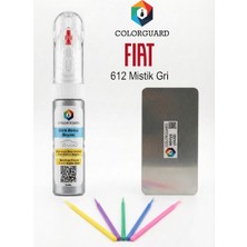COLORGUARD FIAT 612 Mistik Gri Rötuş Seti - 2 si 1 Arada İğne ve Fırça Uçlu Şişe, Rötuş Çeliği ve Rötuş Çubuğu