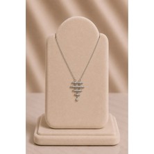 Mdm Style Taş Detaylı Katmanlı Silver Kolye