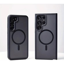 Galaxy S23 Plus – Kılıf Metal Tuşlu Sert Pc Arka Yüzey Wireless Şarj Özellikli Flet Magsafe Kılıf