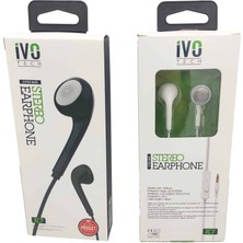 Stereo Earphone Kablolu Kulaklık (Siyah Beyaz) Ivotech  K7