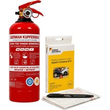 German Kupfermax Ce & Tse Belgeli 1 kg Yangın Söndürücü ve Kalem Hediyeli Kaza Tespit Tutanak Seti