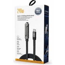 240W Katlanabilir Telefon Standlı Type-C Hızlı Şarj ve Data Kablosu