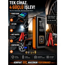 Deanb Çantalı 8000MAH Dijital Ekran Araba Akü Takviyeli Kompresör Araç Lastik Şişirme Hava Pompası 150PSI
