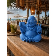 Triora Design Happy Selfie Buddha – Modern Gözlüklü Buda Dekoratif Biblo | Eğlenceli Ev & Ofis Dekoru 15X16 cm