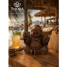 Triora Design Happy Selfie Buddha – Modern Gözlüklü Buda Dekoratif Biblo | Eğlenceli Ev & Ofis Dekoru 15X16 cm