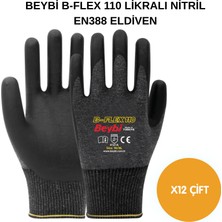 Beybi Arge Toptan B-FLEX110 Likralı Nitril Eldiven 12 Adet No 8 M