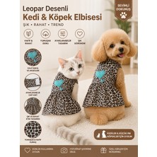 Daisy Tasarım Leopar Desenli Kedi Köpek Elbisesi,evcil Hayvan Kıyafeti