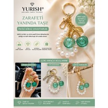 Yurish Inci Detaylı Mint Yeşili Kiraz Charm Anahtarlık