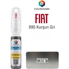 COLORGUARD FIAT 695 Kurşun Gri İğneli ve Fırçalı 2 si 1 Arada Özel Tasarım Şişe Rötuş Boyası ve Profesyonel Rötuş Çeliği Seti