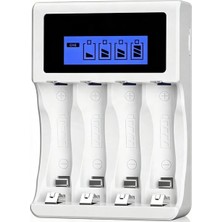 Zemheri X-Level CH1-201AL 4 Yuvalı LCD Ekranlı Akıllı Aa/aaa Ni-Mh Hızlı Pil Şarj Cihazı