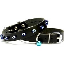 TeknoKapsül Nazar Boncuklu Kedi ve Köpek Tasması 1X14-18 cm Siyah Xsmall