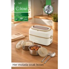 Kiwi Elektrikli Sefer Tası | 2 × 500 ml Çelik Kap | Sıcak Tutma | Susuz Çalışma Koruması