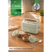 Kiwi Elektrikli Sefer Tası | 2 × 500 ml Çelik Kap | Sıcak Tutma | Susuz Çalışma Koruması