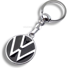 MOZOKO Yüksek Kaliteli Volkswagen Uyumlu Mineli Krom Kaplama Metal Araç Anahtarlık, Çift Yönlü Logo, Hediyelik Araba Anahtarlık