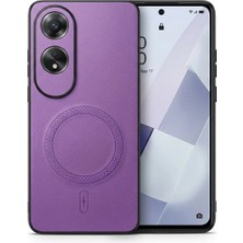Bovinox Oppo A60 Uyumlu Magsafe Özellikli Kamera Korumalı Premium Deri Görünümlü Kılıf
