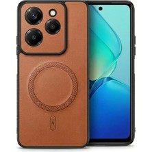 Bovinox Infinix Hot 40 Uyumlu Magsafe Özellikli Kamera Korumalı Premium Deri Görünümlü Kılıf