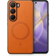 Bovinox Vivo V40 Lite Uyumlu Magsafe Özellikli Kamera Korumalı Premium Deri Görünümlü Kılıf