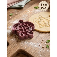 Filkorium3D Deniz Kaplumbağası Kurabiye Kalıbı ve Kesme Aparatı 6 cm - 2 Parça Pla Set