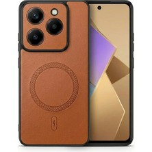 Bovinox Tecno Spark 20 Pro Uyumlu Magsafe Özellikli Kamera Korumalı Premium Deri Görünümlü Kılıf