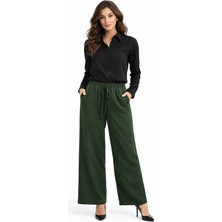 Kadın Beli Lastikli Bol Pantolon BGL-ST04216