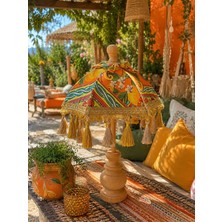 Missidea Solaris Orange Bohem Ledsiz Dekoratif Bali Şemsiyesi 50 cm