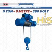 Shun 3 Ton 12 Metre Kılavuzlu 4 Hareketli Elektrikli Halatlı Tavan Vinci (380V)