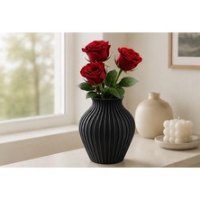 Nakama-Co Dekoratif Vazo - Iskandinav Tarzı Bohem - 15CM - Plastik 3D Baskı - Siyah