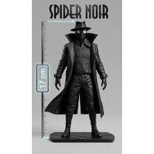 Spiderman Noir Örümcek Adam Dekoratif Koleksiyon Figürü, Spider Noir Biblo, 3D Baskı 17 cm Büyük Boy