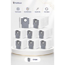 RotRever Roborock S8 / S8+ / S8 Sonic / S8 Pro Ultra Toz Torbası Yedek Parça 8 Adet
