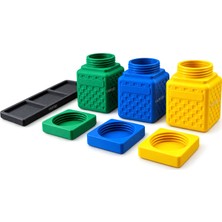 Yapı3D 4 Parça Mini Saklama Kavanozu Seti Vidalı Kapaklı Düzenleyici Kutu ve Tepsi Çok Amaçlı Organizer