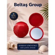 Beltaş Group Istiridye Görünümlü Cep Çanta Aynası Katlanabilir Küçük Ayna
