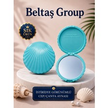 Beltaş Group Istiridye Görünümlü Cep Çanta Aynası Katlanabilir Küçük Ayna
