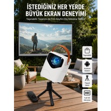 TeknoKapsül Hd Ayaklı Portatif Projeksiyon Cihazı Android Işlemcili Sinema Projektörü -