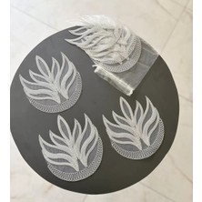 6'lı Dantel Kahve Sunumluğu 15X15 cm Asorti Desenli Dekoratif Bardak Altlığı