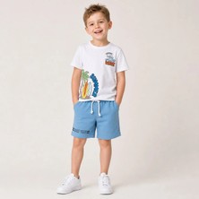 Almira Anne Bebek Erkek Çocuk Summer Wave Palmiye Desenli Şortlu Takım