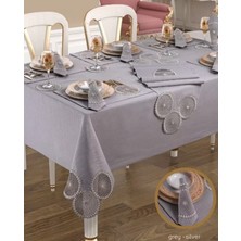 Planet Amerikan Servisli Gri-Silver 34 Parça 160 × 260 cm Masa Takımı