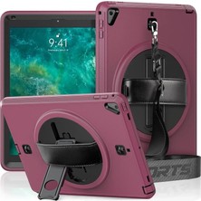TeknoKapsül Apple iPad 5 Air 9.7 Kılıf Strap-C Otterbox Tablet Kapak - Mürdüm