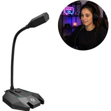 TeknoKapsül Snopy SN-110M Siyah LED Işıklı USB Gaming Oyuncu Masaüstü Mikrofon