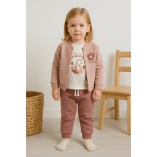 Almira Anne Bebek Kız Çocuk Kolej Ceketli Keep On Growing Yazılı Uzun Kollu Sweat Pantolon Takım