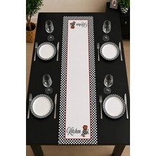 40X140CM Dokuma Leke Tutmaz Baskılı Tay Tüyü Kumaş Masa Örtüsü Dekoratif Runner Yıkanabilir